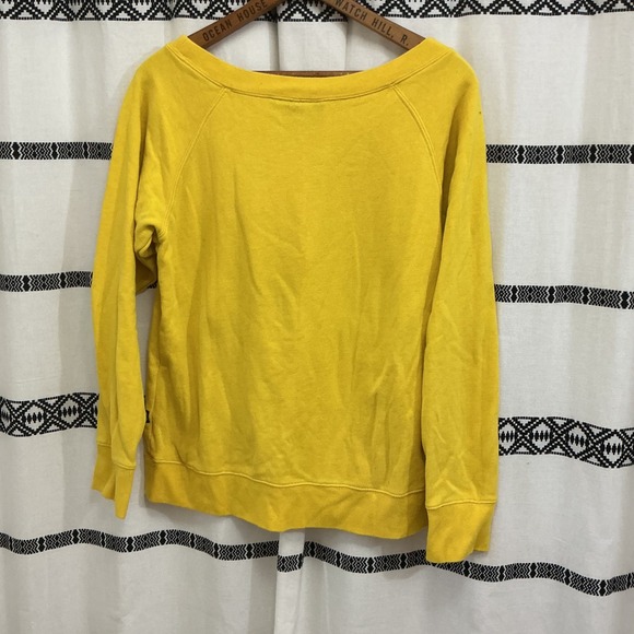 Volcom Yellow Raglan Crew Neck Pullover Sweatshirt Women's Small‎ Y2K - Picture 5 of 6
